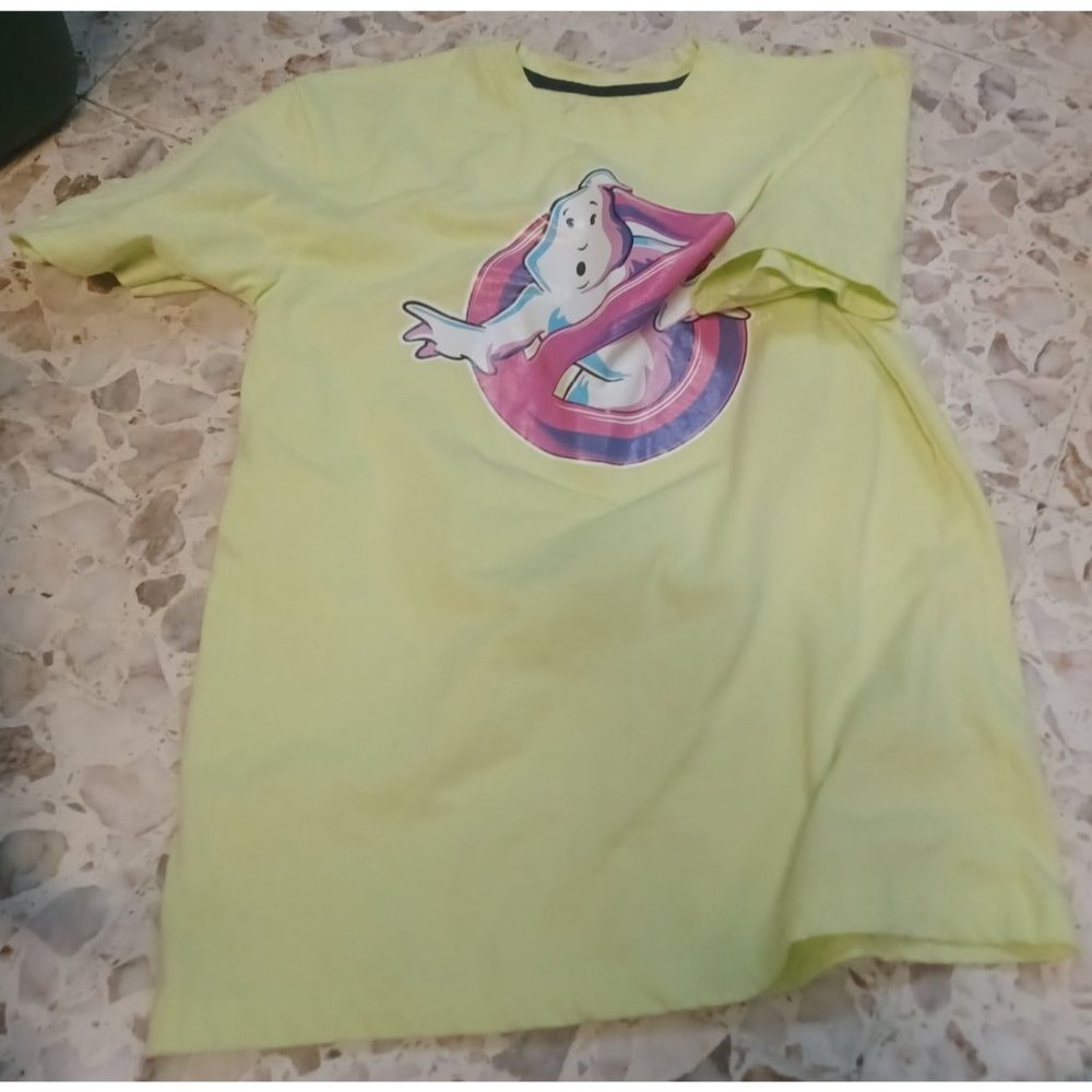 Ghostbusters Graphic Tee Youth XL (14-16) Yellow Green  + Multi-Color Graphic
